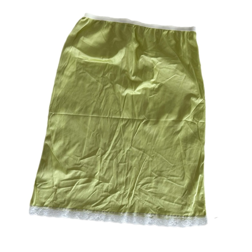 Vintage Lemon Yellow Lace-Trimmed Slip Skirt